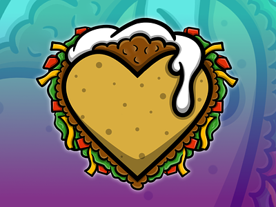 Emote: Taco Heart bizzarbox design discord discord emotes emoji emotes emtoe graphic design heart love stream streamer streaming sub badges twitch twitch emotes