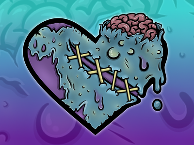 Emote: Zombie Undead Heart bizzarbox discord discord emotes emoji emote emotes heart horror love stream streamer streaming sub badges twitch twitch emotes undead zombie