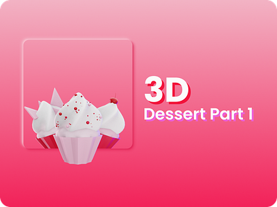 3D Cupcakes 3d design typography ui ux vector