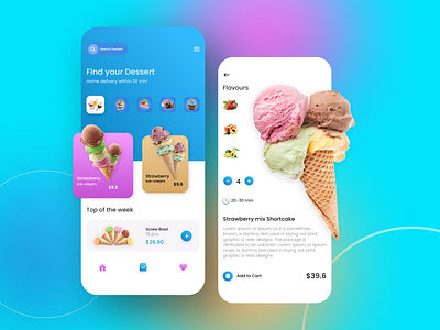 Dessert Mobile App UI Design