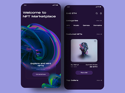 NFT Marketplace App UI/UX Design