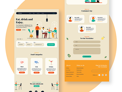 Restaurant website UI/UX Design app branding car app ui design designer graphics illustration landing page logo ui vector