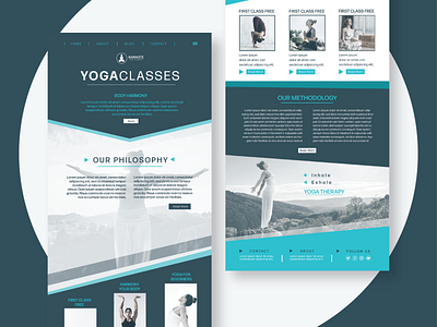 Yoga Class landing page UI/UX Design app branding car app ui design designer graphics illustration landing page logo ui vector