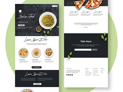 Landing Page for traditional italian food restaurant app branding car app ui design designer graphics illustration logo ui vector