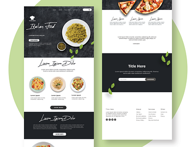 Landing Page for traditional italian food restaurant