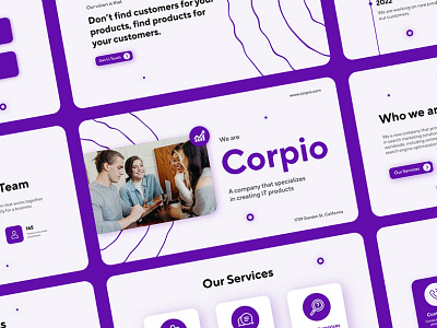 Corpio - Startup and Company Pitch Deck Presentation animation company corporate graphic design modern motion graphics pitch deck presentation design startup