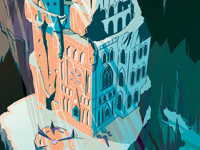 The Falling Lands Castle castle cave comic art comics fantasy art illustration inking photoshop traditional art webcomic