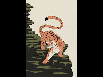 Tiger: Homage to Gan Ku’s Tiger coloring illustration inking photoshop tiger