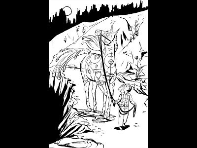 Inktober 2019: Frail animal illustration character design comic art desert fantasy art horse illustration inking inktober