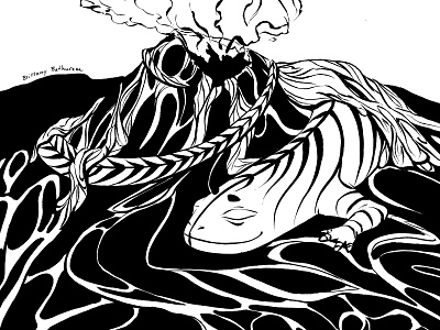 Inktober 2019: Ash animal illustration comic art fantasy art illustration inking inktober lava salamander volcano