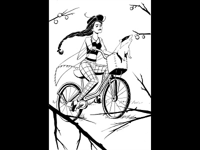 Inktober 2019: Ride animal illustration badger bicycle character design comic art fall fantasy art halloween illustration inking inktober traditional illustration witch