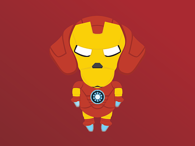Iron Dog avengers dachshund dog fanart illustration ironman robot superhero