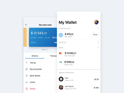 E-Wallet App bank card design ios ui wallet