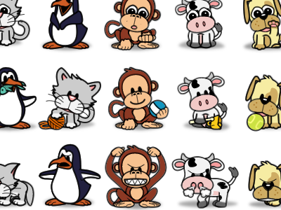 pet illustrations animals cat cow cute dog illustration monkey moods penguin pets