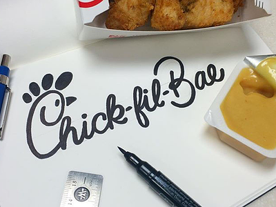 Chick-fil-Bae graphic design hand lettering lettering sketch type