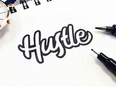 Hustle graphic design hand lettering lettering sketch type