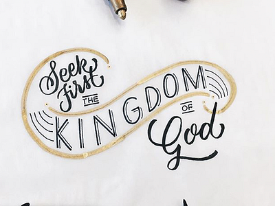 Seek first the Kingdom hand lettered logo lettering logo progress wip work in progress