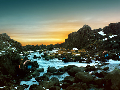 Thingvellir iceland photo photography print river robots rocks water