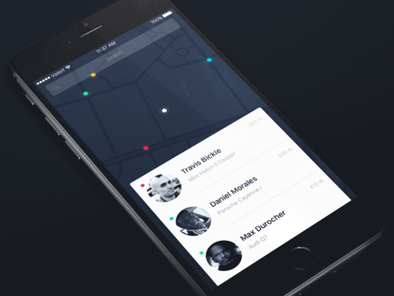 Route animation car navigation mobile ios gif app location map route ui ux