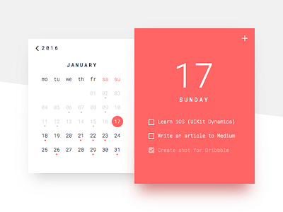 Calendar app design calendar clean date list material design minimal minimalist mobile design time todo ui ui design ux ux design web design widget