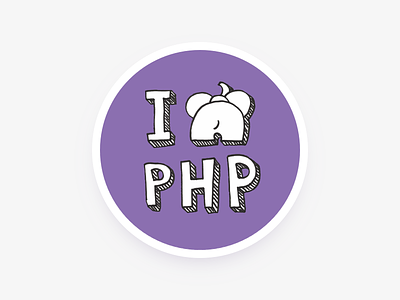 PHP sticker cover craft dev handwrite icon illustration meetup php sketch sticker tech