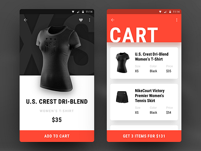 Shopping cart 58 card cart clothes dailyui e commerce material product shop shopping ui ux