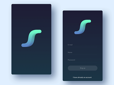 Sign up app dark ios iphone login registration sign in sign up splash ui ux