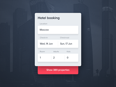 Hotel booking booking card clean form hotel modal popup search text field ui ux web