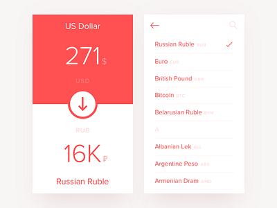Currency converter app clean currency finance material design minimalist mobile money simple ui ux