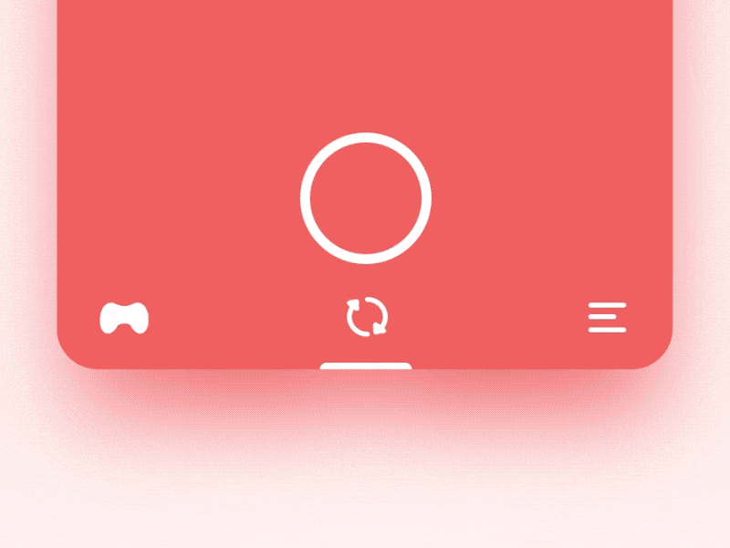 Camera app tab bar ux pattern interaction menu microinteraction mobile animation gif navigation tab bar camera app ui
