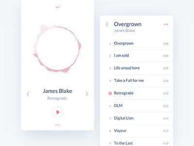 Music player clean ios list minimal mobile music music app music player player simple ui ux