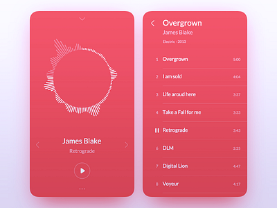 Music Player [color, dark] clean ios list minimalist mobile music music app music player player simple ui ux