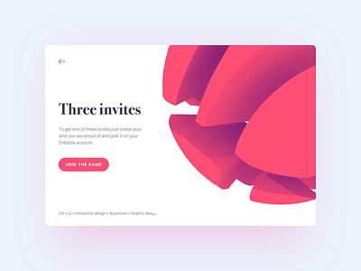 3 dribbble invites 3d dribbble freebies giveaway invitation invites landing page material design ui ux web web design