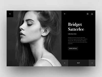 Model agency portfolio dark design fashion girl minimal minimalist model portfolio simple ui ux web