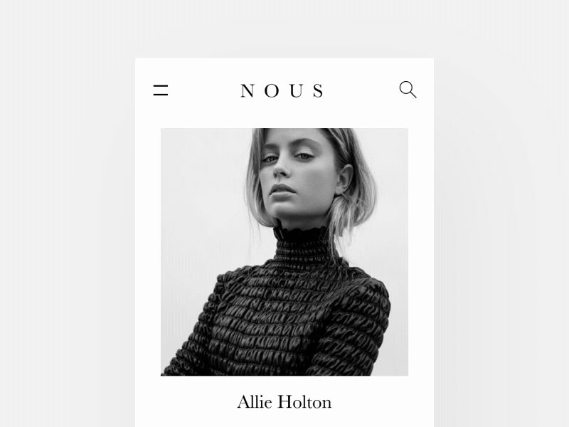 Mobile menu interaction animation fashion gif hamburger interaction menu microinteractions minimal mobile model ui ux