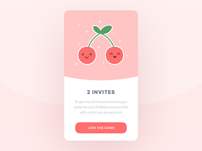 Two cute dribbble invites adorable card cute dribbble invites giveaway illustration invitation invite modal overlay ui