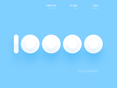 10000 followers! 10000 10k dribbble followers friends geometric minimal minimalist shapes simple thank typography