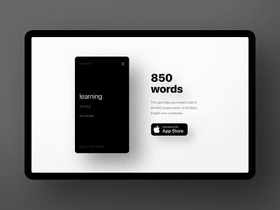 850 words [landing] app design ios landing minimal minimalist real project simple ui ux web web design