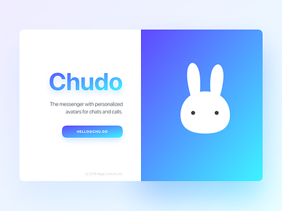Chudo [Landing Page] button call to action chudo gradient landing page logo messenger minimalism minimalist simple ui web
