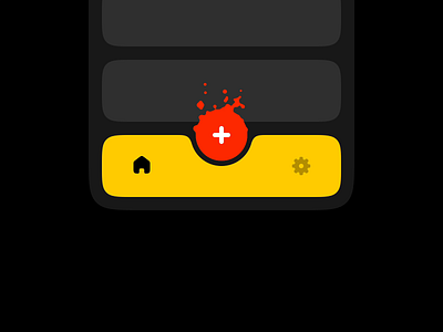 Hot Tab Bar Call To Action Button animation button interaction design menu microinteractions mobile design navigation particles tab bar ui ui animation ux