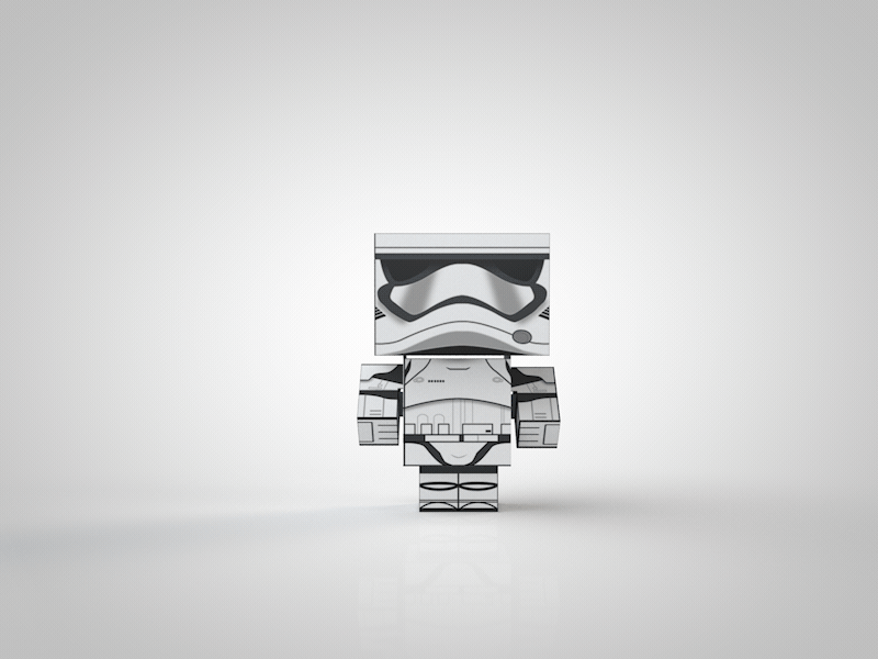 Stormtrooper Papercraft animation cinema 4d gif imperial army papercraft star wars stormtrooper