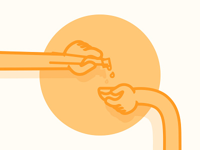 Saucy Hands chop sticks food hands icon illustration illustration art illustrator orange