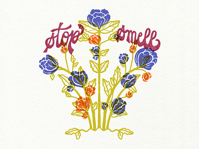 About that time of year! floral flowers handlettering illustration lettering multiply procreate script lettering tattoostyle