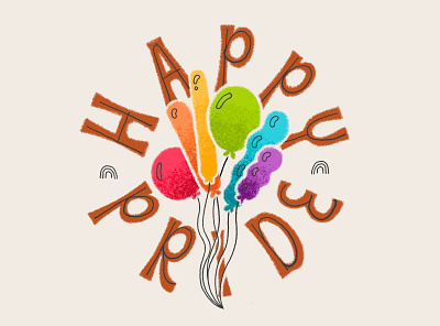 Happy Pride Month! balloons crayon hand lettering illustration lettering letters pride pridemonth simple type