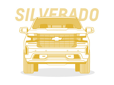 2019 Chevy Silverado chevrolet illustration monotone pickuptruck silverado truck vector vehicle