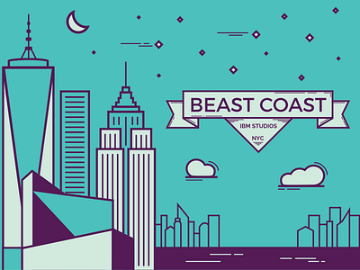 Beast Coast redux austin ibm ibm studios illustration new york city ny nyc sxsw vector