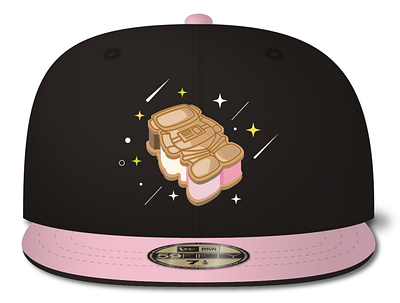 Astronaut Ice Cream Hat astronaut badge hat ice cream vector