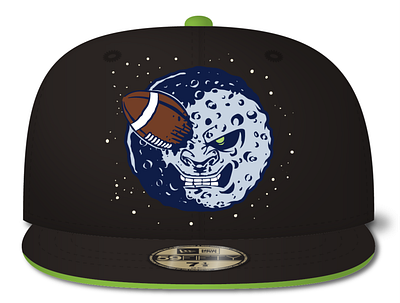 Man in the Moon Hat football hat logo moon vector