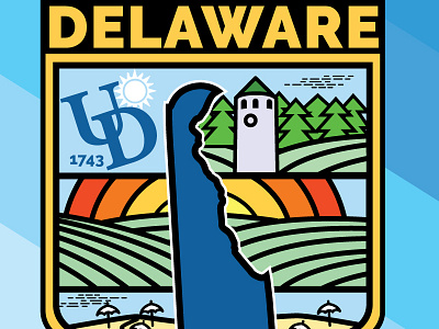 Delaware Badge 1 badge colors delaware illustrator symbol thick lines vector