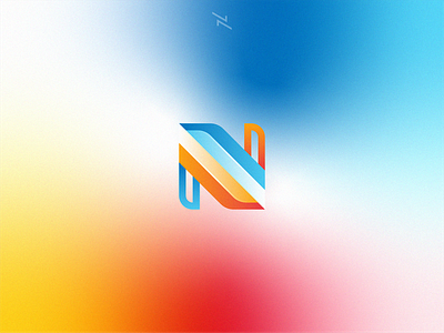 NeoTech abstract blue branding colorful gradient letter modern n neo orange technology trendy